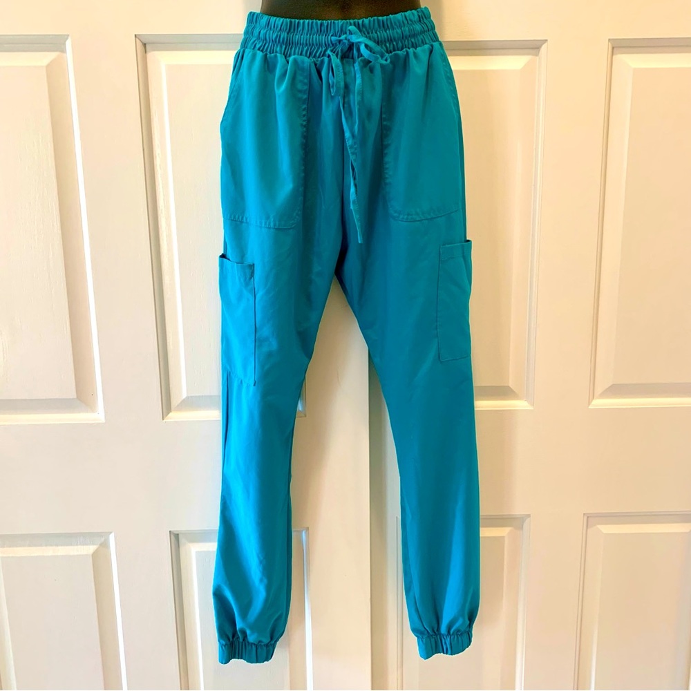 Elite Med Teal Drawstring scrub jogger Pants, size M